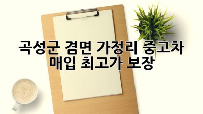곡성군 겸면 가정리 중고차 매입, 최고가 보장!